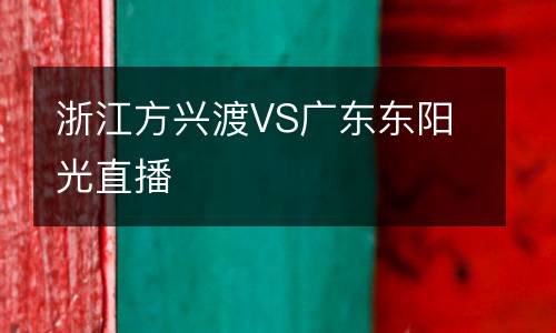 浙江方興渡VS廣東東陽光直播
